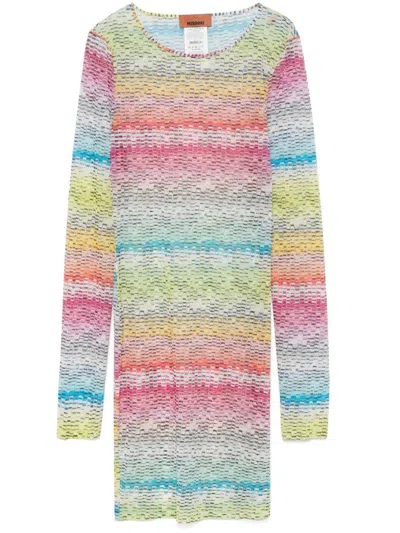 Missoni Zigzag-print Mini Dress In Yellow