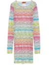Missoni Printed Dress With Fitted Silhouette And Long Sleeves In Yellow
