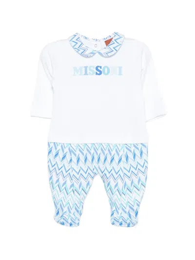 Missoni Babies' Zigzag-print Pajamas In White