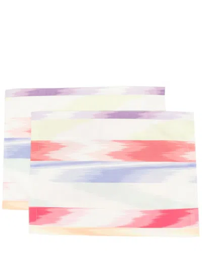 Missoni Zigzag-print Placemats In Green