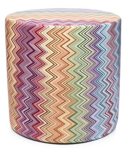 Missoni Zigzag-print Pouf In Orange
