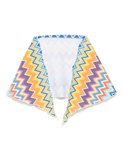 Missoni Kids' Zigzag-print Sarong In Yellow