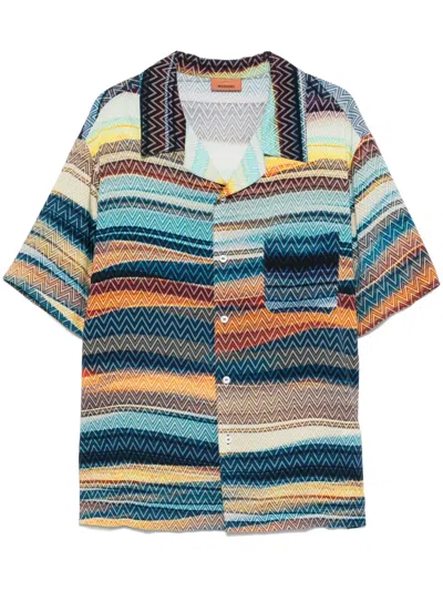Missoni Button Shirt In Blue