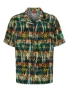 Missoni Bowling-shirt Aus Viskose Mit Zick-zack-print Und Gebürstetem Effekt In Green