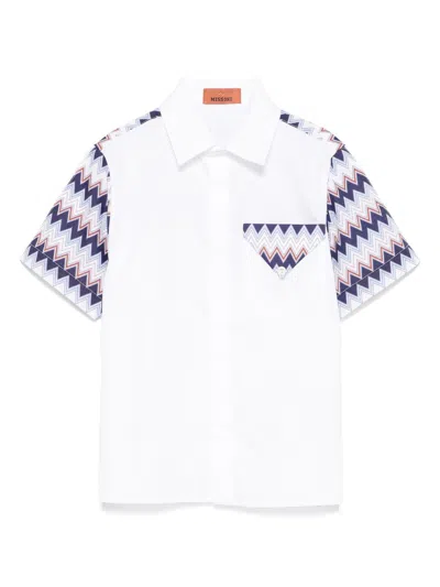 Missoni Kids' Zigzag-print Shirt In White
