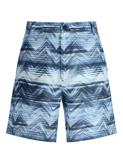 Missoni Zigzag Pattern Shorts In Blue
