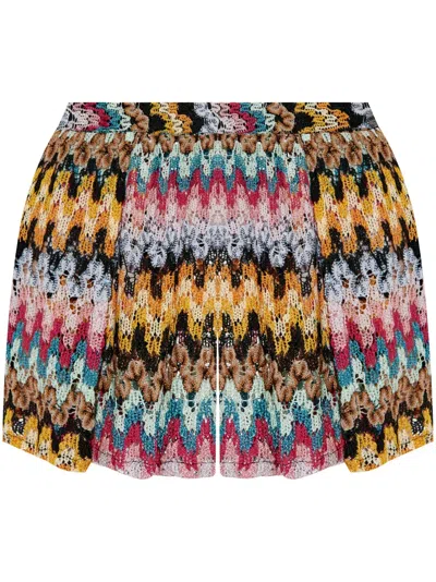 Missoni Zigzag-print Shorts In Orange