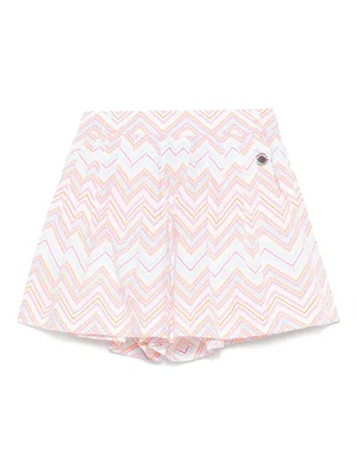 Missoni Kids' Zigzag-print Shorts In White