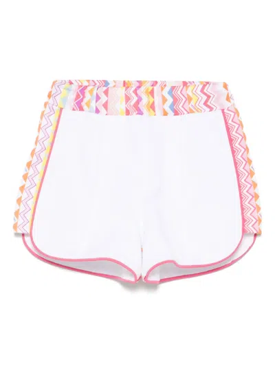 Missoni Kids' Zigzag-print Shorts In White