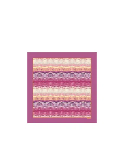 Missoni Zigzag Print Silk Scarf In Pink