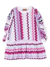 Missoni Zig Zag Print Cotton Jersey Dress In Purple