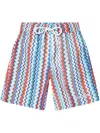 Missoni Teen Boys Blue Zigzag Swim Shorts In Blue