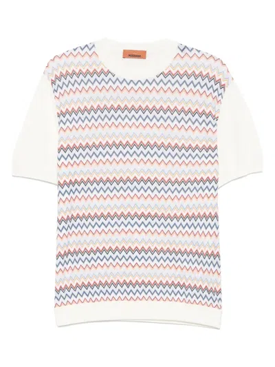 Missoni Zigzag Crew Neck T-shirt In Multi