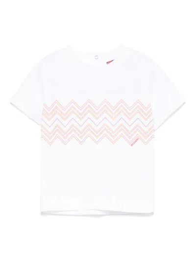Missoni Babies' Zigzag-print T-shirt In White