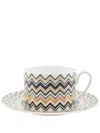 Missoni Zigzag-print Tea Cup And Saucer (set Of Six) In Gold