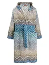 Missoni Zigzag-print Towel Robe In Blau