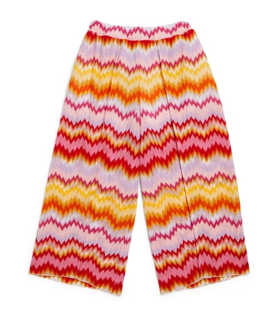 Missoni Teen Girls Pink Cotton Knit Zigzag Trousers