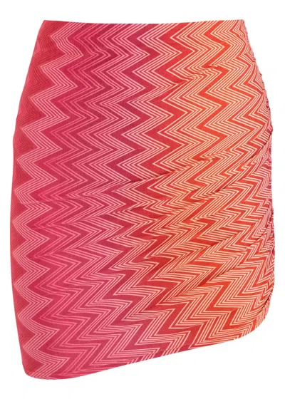 MISSONI MISSONI ZIGZAG-PRINTED LAMÉ MINI SKIRT
