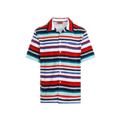 Missoni Zigzag Printed Short Sleeved Shirt In Multi