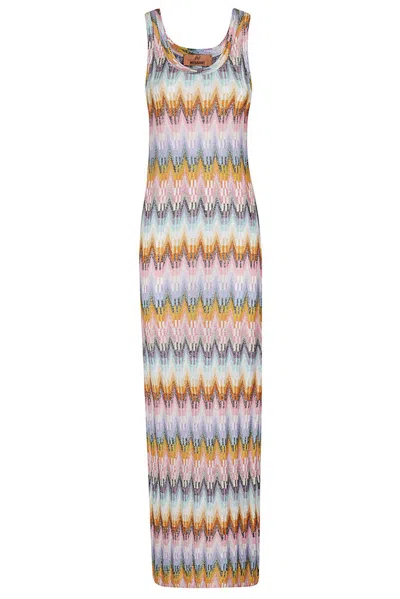 Missoni Zigzag Printed Sleeveless Maxi Dress In Multi