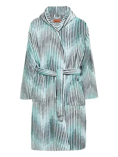 MISSONI ZIGZAG RIBBED BATH ROBE