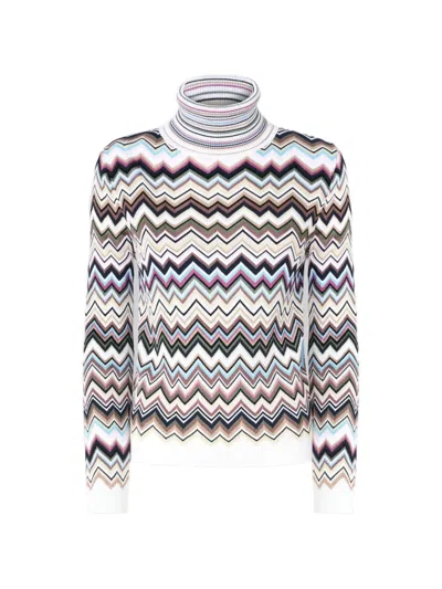 Missoni Zigzag Roll-neck Sweater In Multi