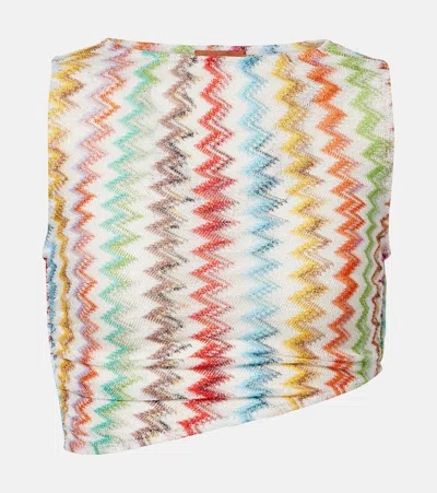 Missoni Cropped Top Set High Waist Skirt In Multi