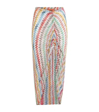 Missoni Zigzag Ruched Maxi Skirt In Multi