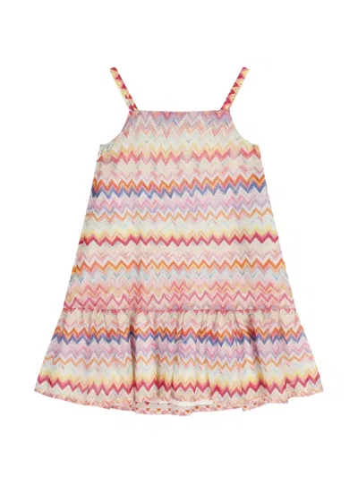 Missoni Kids' Zig-zag Ruffles Dress In Multi