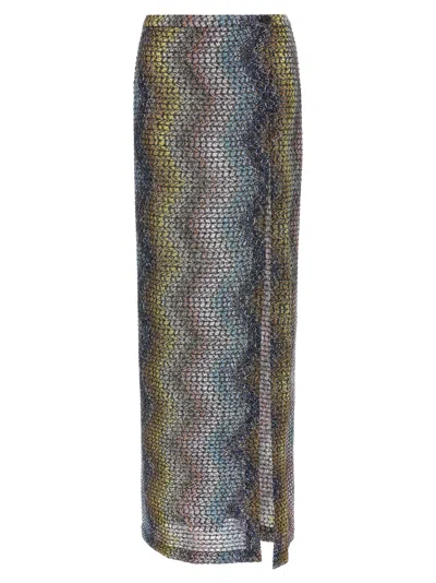 Missoni Zigzag Sarong Skirt Beachwear Multicolor In Animal Print