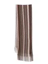 Missoni Fringed Viscose Scarf Zig-zag Texture In Black