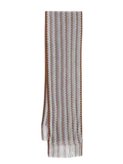 Missoni Zigzag Scarf In Brown