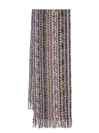 Missoni Zigzag Scarf In Blue