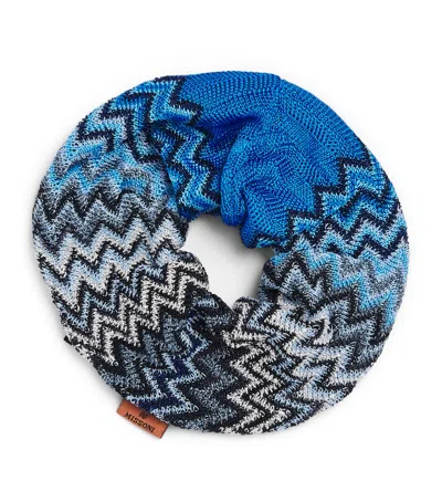 Missoni Zigzag Scrunchie In Blue