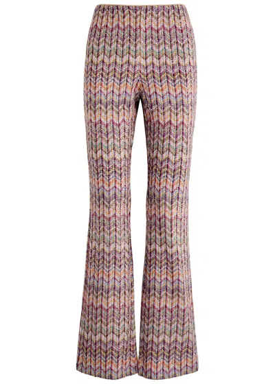 Missoni Zigzag Sequin-embellished Cotton-blend Trousers In Multicoloured