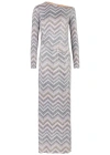 MISSONI ZIGZAG SEQUIN-EMBELLISHED KNITTED MAXI DRESS