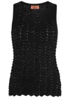 Missoni Black Viscose Tank Top With Sequins In Black