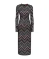 Missoni Zig Zag Sequined Midi Dress In Black