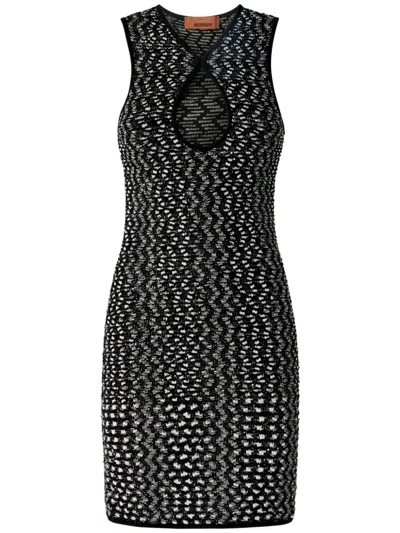 Missoni Zigzag Sequin-embellished Mini Dress In Black