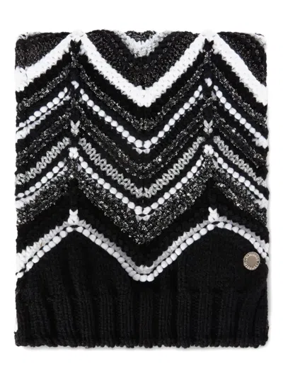 Missoni Kids' Zigzag Sequin-embellished Scarf In Black