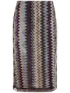 Missoni Pailletten-midirock Mit Zickzackmuster In Multicolour