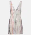 Missoni Womens Multicolor Sequin-embellished Chevron Woven Mini Dress In White