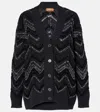Missoni Sequined Chevron Knit Cardigan In Black