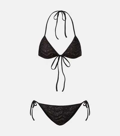 Missoni Zigzag Sequined Lamé Bikini In Black