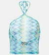Missoni Zigzag Sheer Halterneck Top In Multi