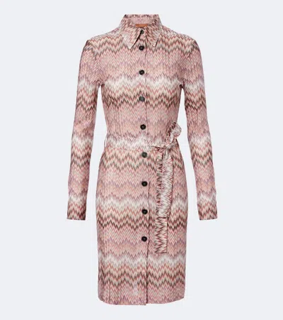 Missoni Zigzag Shirt Dress In Pink