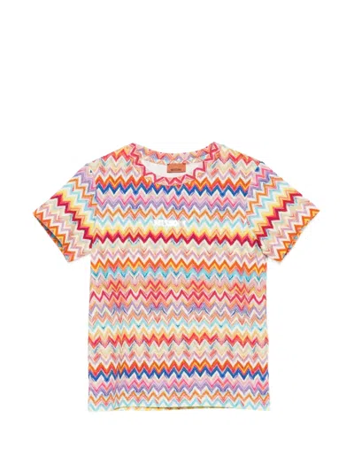 Missoni Kids' Zigzag Short-sleeve T-shirt In Multi