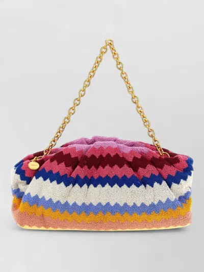 Missoni Zigzag Shoulder Bag Chevron Pattern Chain Strap In Multi