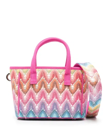 Missoni Kids' Zigzag Shoulder Bag In Pink