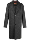 Missoni Zigzag Single-breasted Wool Coat In Grey